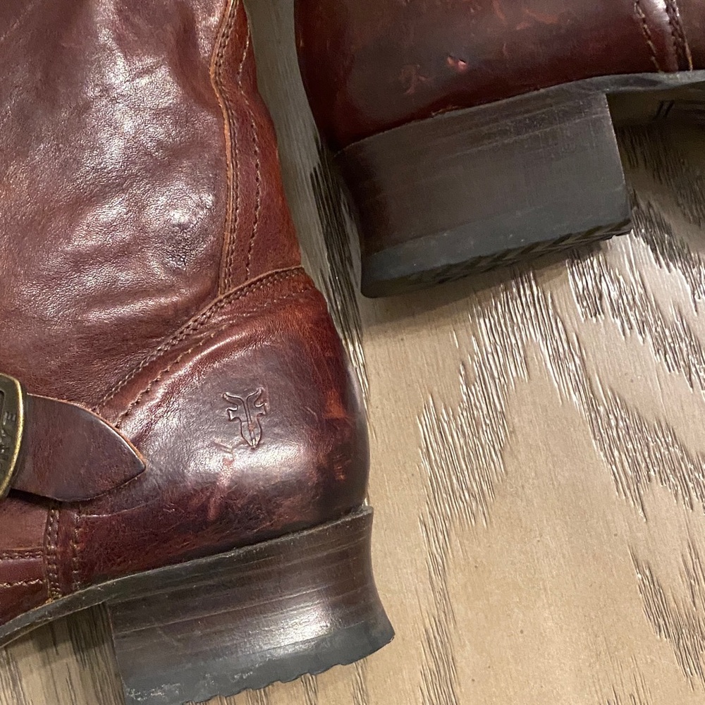 Frye Veronica Dark Brown Leather Boots Sz. 9.5 - Picture 9 of 17